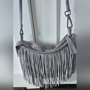 Altar'd State Grey Suede Fringe Bag NWOT.